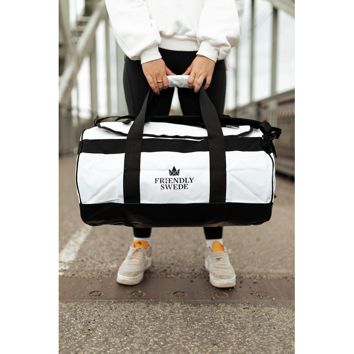 Водонепроникна спортивна сумка-рюкзак The Friendly Swede Sandhamn (60 л), біла — гермосумка для подорожей та спорту