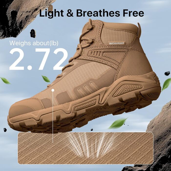 Чоловічі туристичні черевики FREE SOLDIER, водонепроникні, дихаючі, низькі (40 EU, вовчий колір)