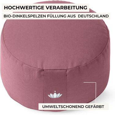 Медитаційний килимок Lotuscrafts® - високий (20 см), з пшеничною начинкою, для йоги та медитації, знімний чохол, сертифікат GOTS