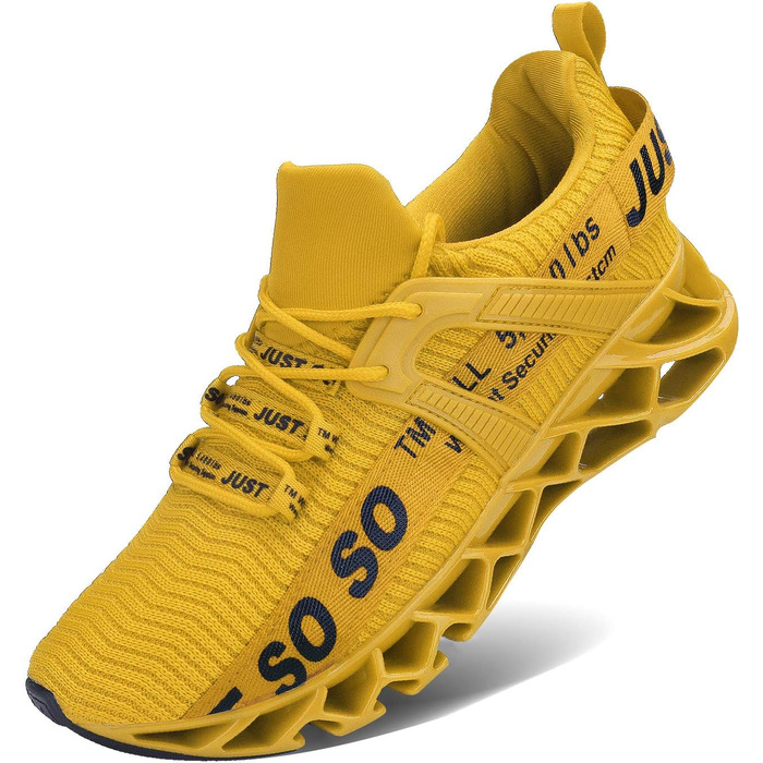 Чоловічі кросівки для бігу JSLEAP: дихаючі, легкі, для занять спортом та вуличної бігової стилістики (41 EU, 1 Жовтий)