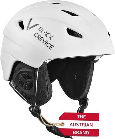Гірськолижний шолом BLACK CREVICE Streif, ударостійкий, спортивний дизайн, для чоловіків та жінок, сноуборд- та лижний, дихаючий, регульований розмір M (57-58 см), матовий біло-чорний