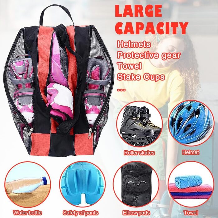 Сумка для ковзанів Tasche - для хокею, фігурного катання, лиж, червона, з регульованим ременем