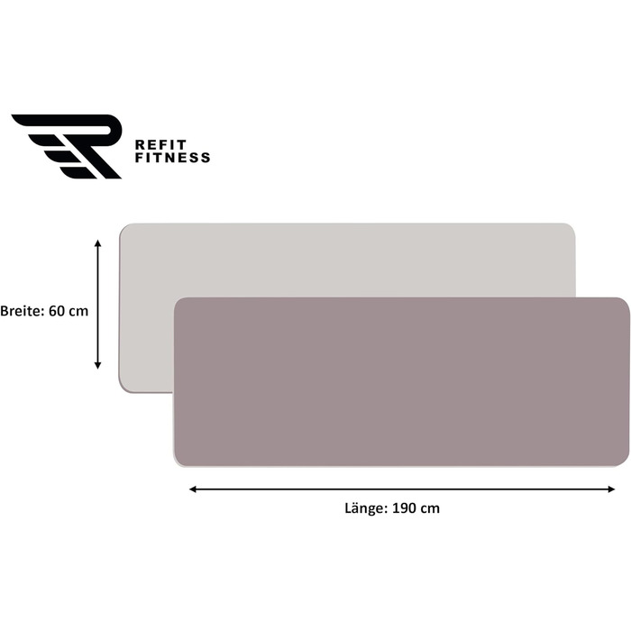 Килимок для йоги REFIT FITNESS Perfect-Fit 190 x 60 x 0,6 см з GeckoGrip та Sensi-Plus TPE. Нековзний, без шкідливих речовин + ремінь для перенесення. Підходить для гімнастики та спорту.