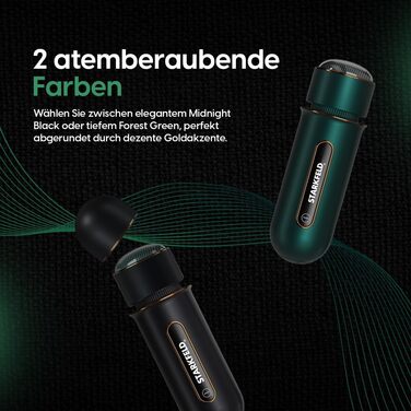 Масажний пістолет STARKFELD STARKGUN MINI для глибоких м'язів, тихий, потужний, 2 насадки, ультралегкий, портативний, преміум-дизайн, для відновлення м'язів та зняття болю (зелений)
