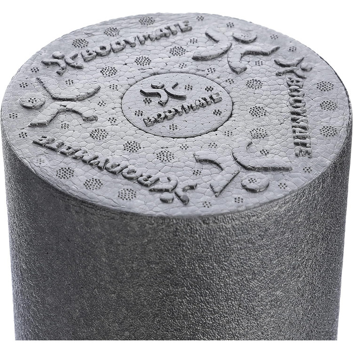 Набір для масажу BODYMATE CARE CORE: ролик для фасцій 35x14 см середньої жорсткості з канавкою, дві малі ролики 20x4,5 см (гладка та з виступами), чорний + електронна книга