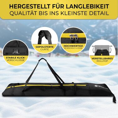 Чохол для лиж STYNGARD KITZBÜHEL (2 пари) - XXL, чорно-жовтий, водонепроникний