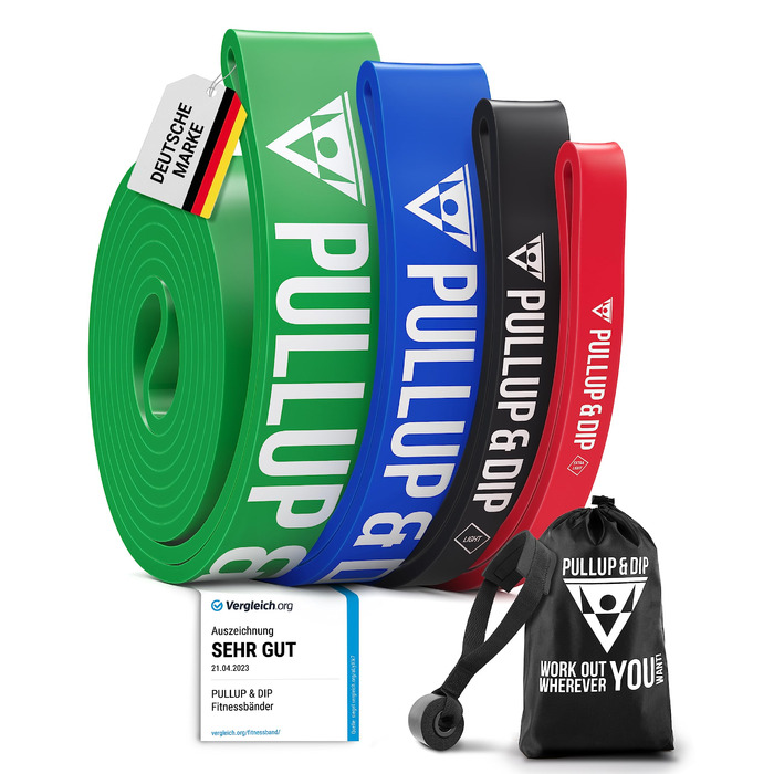 Фітнес-гумки STRONG: набір для калістеніки з дверними анкерами та інструкцією (зелені)