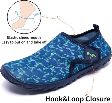 Дитячі шкарпетки-тапочки Raqua для плавання та відпочинку, розмір 28-37, дихаючі, Shark Hdk1602