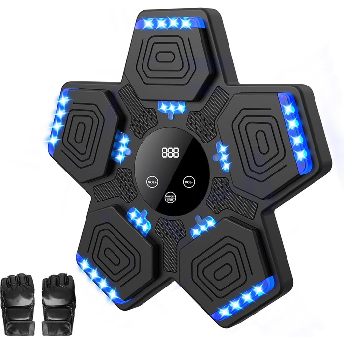 Музична бокс-машина з рукавичками для боксу, Bluetooth, для дітей та дорослих, для залу, чорна