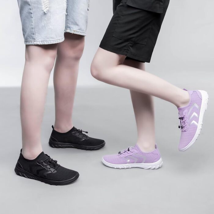 Чоловічі та жіночі аквашузи для плавання та відпочинку на пляжі. Швидковисихаючі, підошва для босої ноги, чорний колір, 40 EU