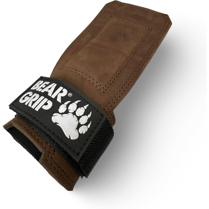 BEAR GRIP – багатофункціональні шкіряні ремені для важкої атлетики, коричневі, міцна вага, для тренувань