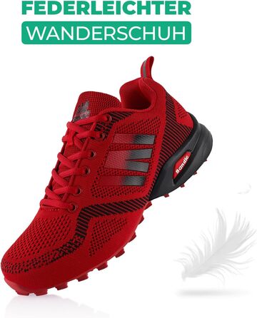 Туфлі для трекінгу та трейлраннінгу для жінок та чоловіків, червоні (43 EU)