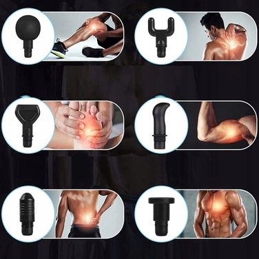Перкусійний масажер Massage Gun з 6 насадками