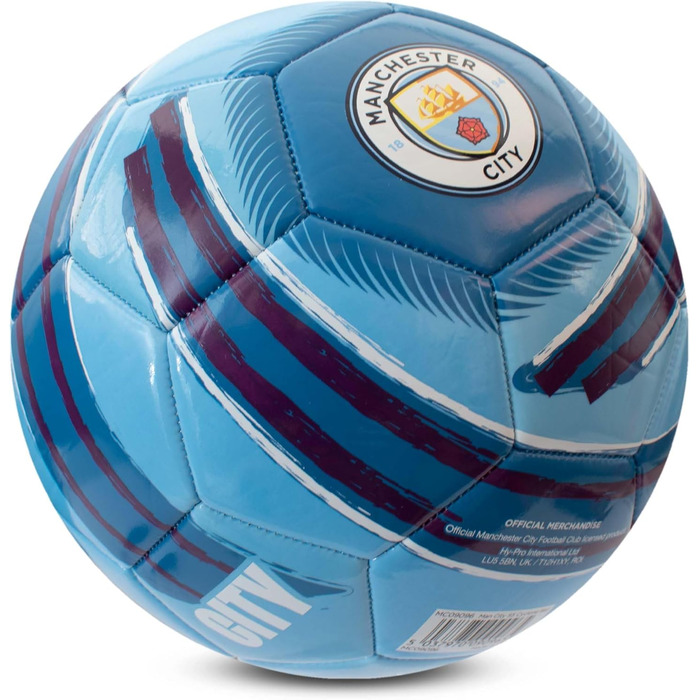 М'яч для футболу Hy-Pro Cyclone | Офіційно ліцензований Манчестер Сіті | Розмір 5 | Тренувальний, ігровий, колекційний | Для дітей та дорослих