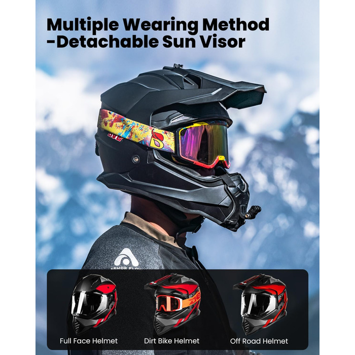 Мотошолом IL Dual Sport Adventure WS902 з сонцезахисним візором, Pinlock, для ендуро, ATV, кросу, ECE, червоний-чорний, розмір L