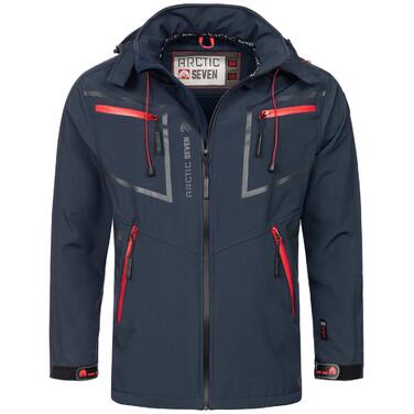 Чоловіча куртка Softshell водонепроникна outdoor з флісовою підкладкою, дихаюча функціональна куртка AS088, XL, темно-синя (Navy)