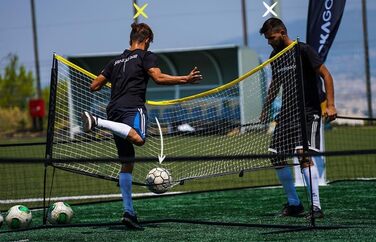 Набір сітки для тенісу, волейболу та бадмінтону BazookaGoal 300x100 см - регульована та складана