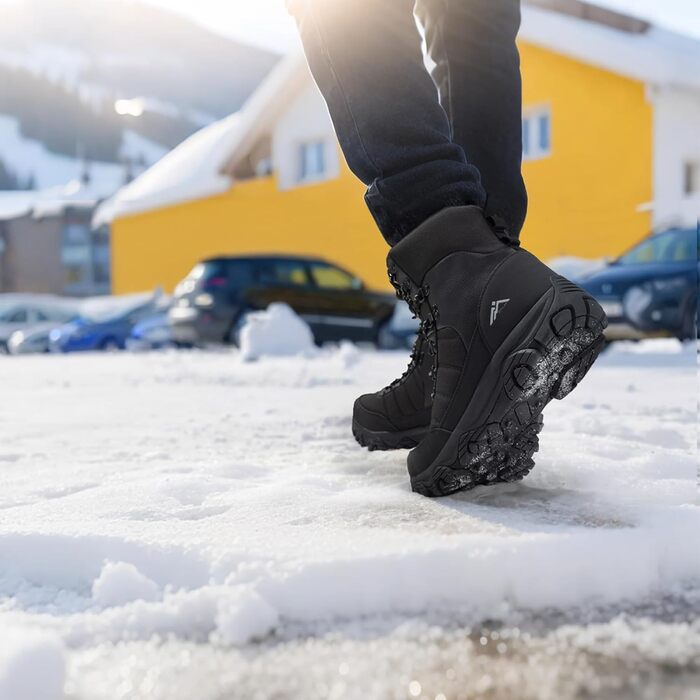Чоловічі зимові черевики CC-Los водонепроникні | Зимові черевики для ходьби та снігу | Розміри 40-48 | Чорний, сірий