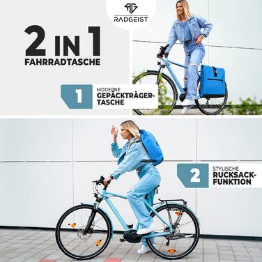 Велосумка RADGEIST 20 л для багажника, рюкзак, сумка для велосипеда, синя, для чоловіків і жінок