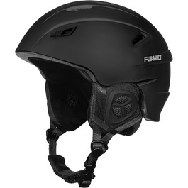 Шолом для лижного спорту, унісекс, чорний, 59-61 см. Регульований, з 12 вентиляційними отворами та знімним підкладкою та навушниками