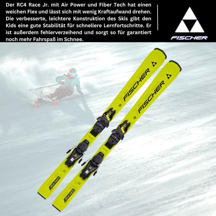 Гірські лижі Fischer RC4 Race Junior 140 см з кріпленнями FS 7 GW CA JRS (2024/25) для дітей