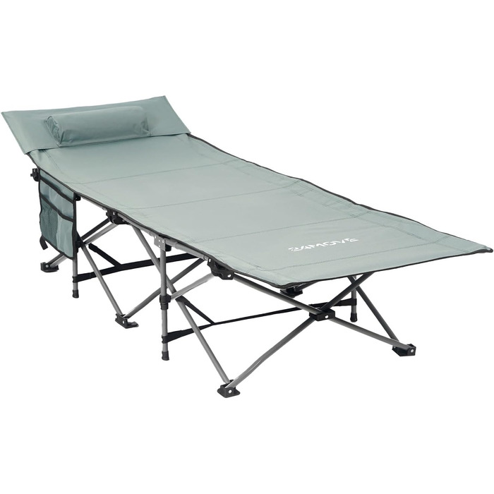 Розкладне ліжко-диван 24MOVE® для кемпінгу та відпочинку на природі, сіре, 190 x 67 x 34 см, до 150 кг