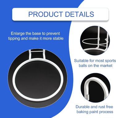 Підставка для м'ячів XIAQICA: тримач для 5 м'ячів, знімна конструкція, стабільна та міцна. Підходить для баскетболу та футболу (білий)