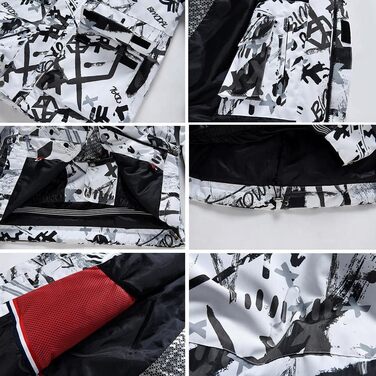 WOWULOVELY Зимовий комбінезон для чоловіків. Водонепроникний, вітронепроникний комплект куртки та штанів. Ізольований костюм для сноуборду та катання на лижах, білий, розмір 3