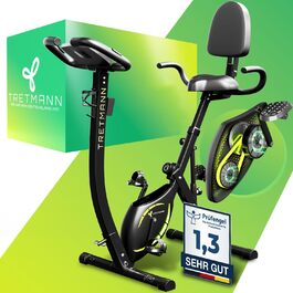 Складаний велотренажер Tretmann NEU 3в1 для дому, надзвичайно тихий і комфортний, SoftFoam, DEKRA, з низькою рамою, для домашнього фітнесу до 195 см