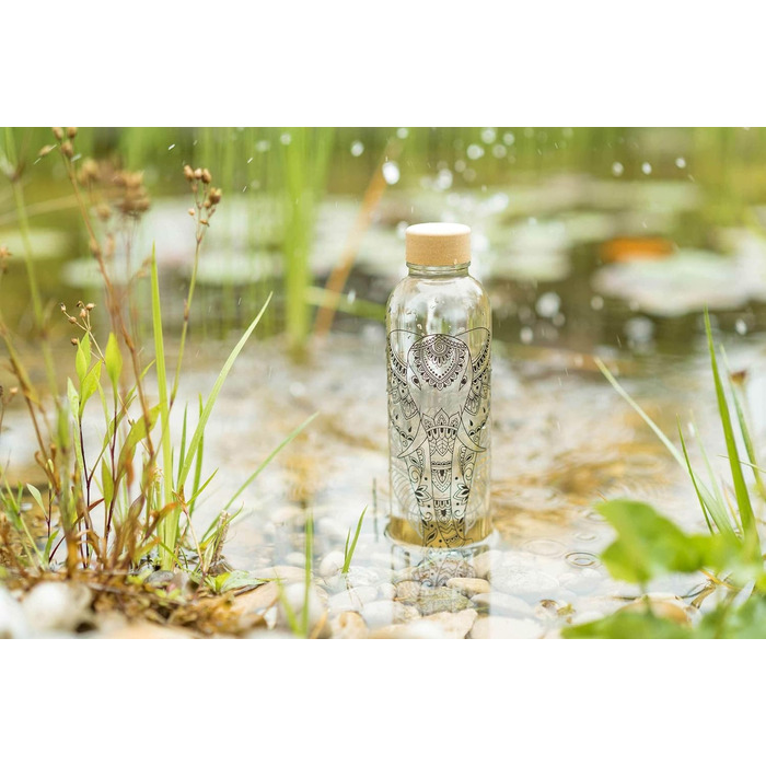 Скляна пляшка для води Carrybottles Elephant 0,7 л, спортивна, BPA-free, герметична, для газованих напоїв, зроблено в Німеччині