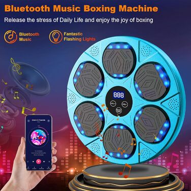 Музична боксерська машина з Bluetooth, електронна, з боксерськими рукавичками, 9 швидкостей, LED, для дорослих і дітей