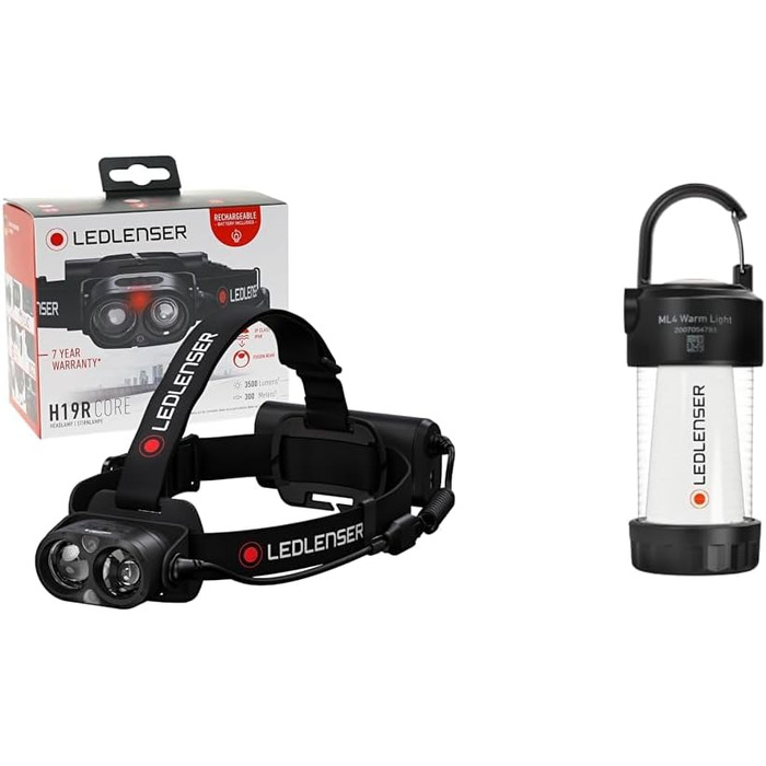 Ліхтар на голову Ledlenser H19R Core (Bundle) з ліхтарем ML4 Warm Light - 3500 Lumen, водонепроникний IP67, акумуляторний, 300 м
