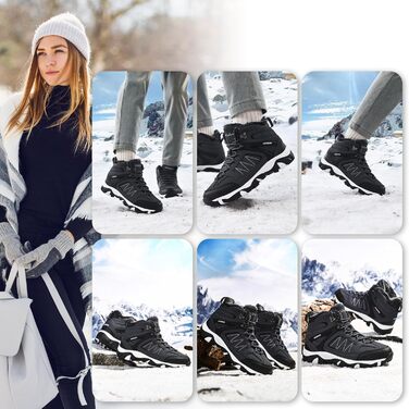 Зимові черевики ASHION для жінок: утеплені, водонепроникні, для ходьби та відпочинку на природі, розмір 36-42, колір: темно-синій