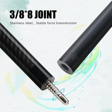 CRICAL Більярдний кий з карбону, 147 см, професійний, з'єднання 3/8 x 8, наконечник 12.5 мм, CL-01 Set