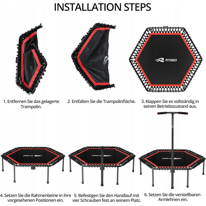 Фітнес-батут 127 см для домашніх тренувань, макс. навантаження 220 кг