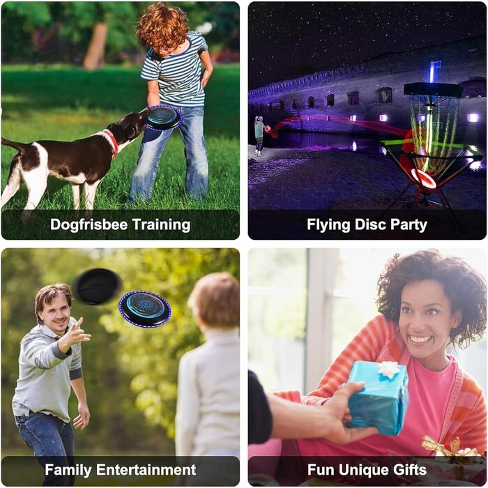 Фрісбі світне LED Ultimate Frisbee для дітей та дорослих, м'який диск з 49 LED-ліхтариками, блакитний