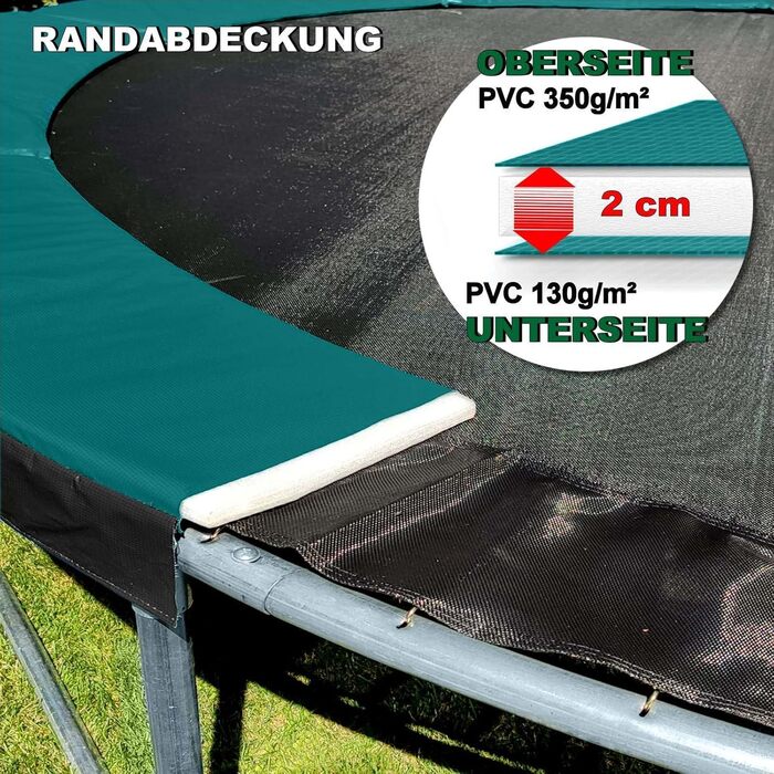 Батут для саду FGOS Ø 366 см (зелений/чорний) – ідеальна розвага для дітей