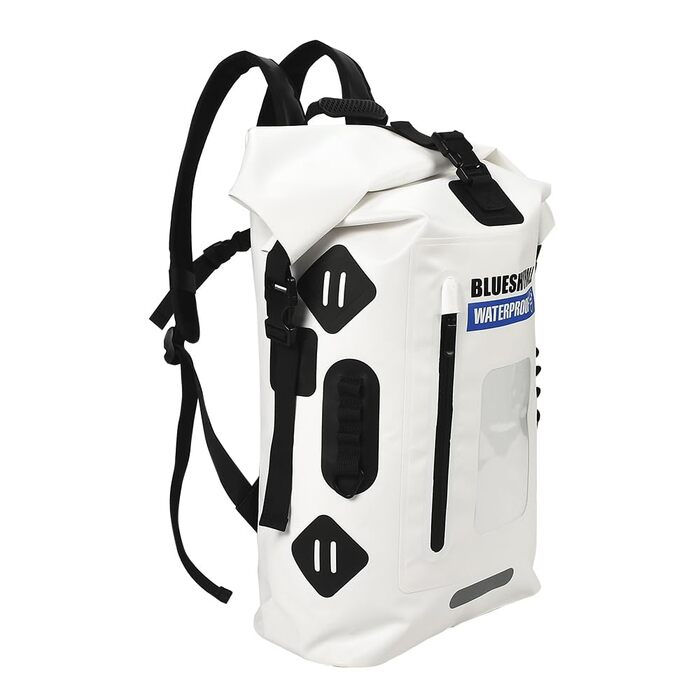 Водонепроникний рюкзак Blueshyhall - містка сумка, спортивна торба, Dry Bag, ролтоп - для водних видів спорту, кемпінгу (білий, 35 л)