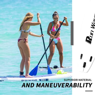 Надувна SUP-дошка Runwave SUNSHINE з антиковзаючим покриттям, широкою платформою та комплектом аксесуарів, для підлітків і дорослих початківців