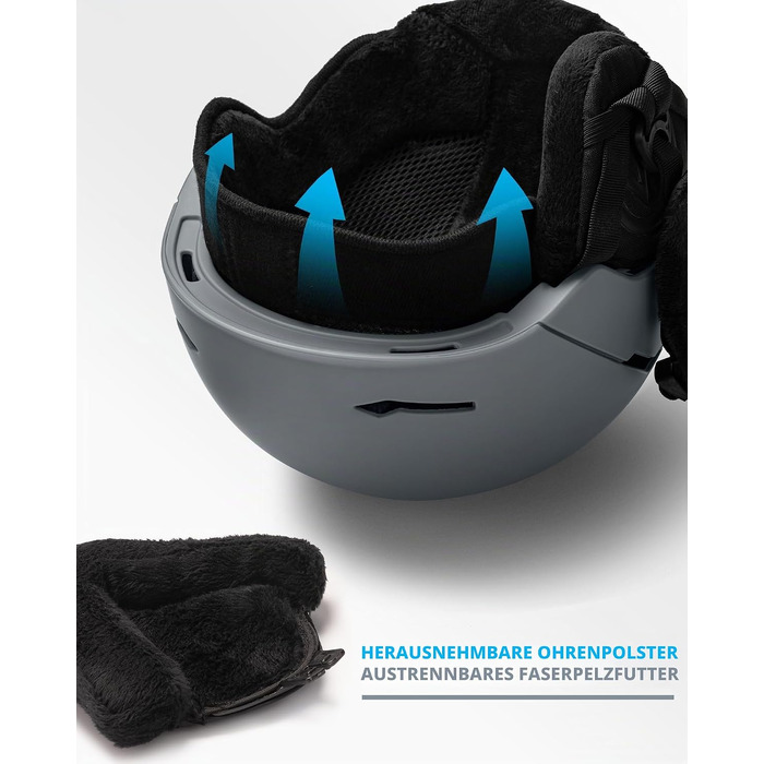 Шолом для гірських лиж та сноуборду OutdoorMaster ELK MIPS з OTG-маскою, матовий сірий, розмір M