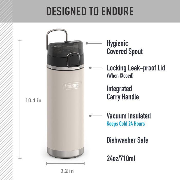 Термосова пляшка з носиком ICON SERIES BY THERMOS, нержавіюча сталь, 710 мл, бежевий