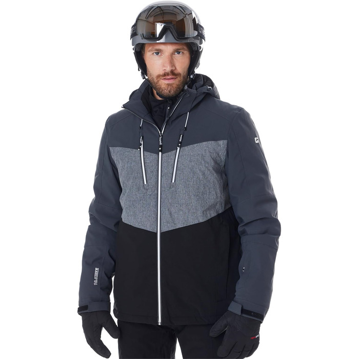 Killtec KSW 45 Mn - чоловіча/жіноча куртка для катання на лижах з капюшоном та снігозахистом, темно-антрацитова