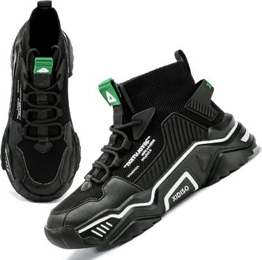 Чоловічі спортивні кросівки FUSHITON для занять фітнесом, бігу та активного відпочинку, чорного кольору, розмір 42 EU