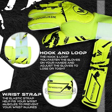 Воротарські рукавички WESTWOOD FOX Fingersave для дітей та підлітків. DumboLatex, 4+3 мм, GELB-WEIß, розмір 6 (8-10 років)