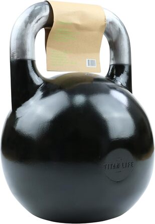 Професійна гиря TITAN LIFE PRO для змагань, сталева, 6 кг, чорна, велика основа
