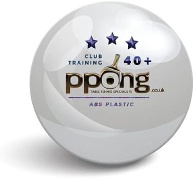PPONG Набір тенісних кульок для настільного тенісу – 24 шт. – 3 зірки, 40+ Pro ABS, білі – високопродуктивні кульки для гри в приміщенні та на вулиці