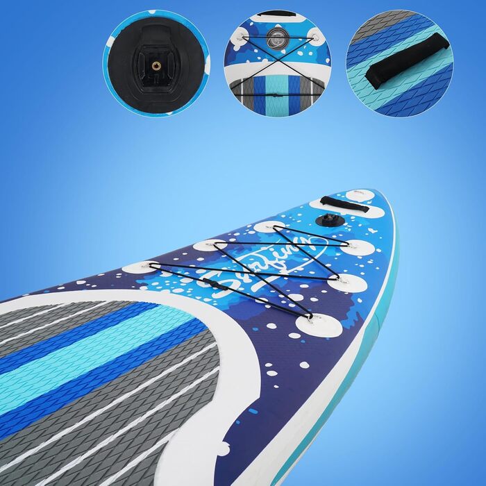 Надувна SUP-дошка ZealWe 320/335 см з веслом, сидінням, рюкзаком і насосом, для серфінгу та веслування стоячи, до 150 кг