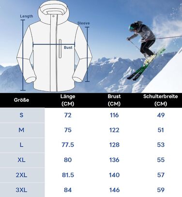 Чоловіча зимова куртка KEFITEVD: водонепроникна, дихаюча, з капюшоном, для сноуборду та активного відпочинку (XL, сіро-жовтий)