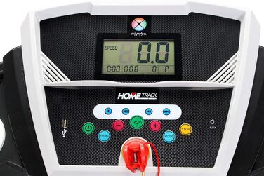 Електрична бігова доріжка Miweba Sports HT1000, 3,5 к.с., 16 км/год, нахил 6%, навантаження 120 кг, складана, велика бігова поверхня, 16 програм, фітнес-тренажер для дому, чорна