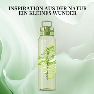 Дитяча пляшка для води UZSPACE 600 мл, спортивна, непроливальна, з одноручним відкриванням, для газованої води, придатна для миття в посудомийній машині, для школи та активного відпочинку, білий колір